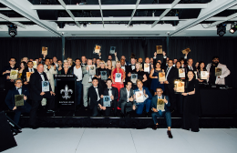 2025 R&CA Hostplus Awards for Excellence national winners and finalists celebrate on stage at the awards ceremony.